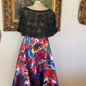 Handmade beaded sequin flutter poncho